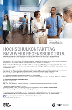 HOCHSCHULKONTAKTTAG BMW WERK REGENSBURG 2015.