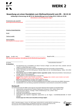 Bewerbung um einen Standplatz zum Weihnachtsmarkt