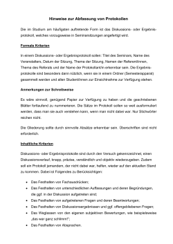 Merkblatt Protokollieren (pdf
