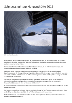Schneeschuhtour Hohganthütte 2015