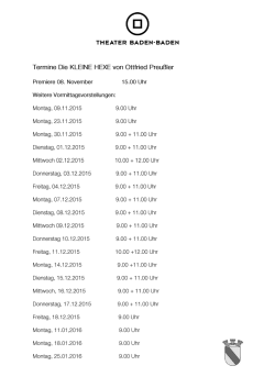 THEATER BADEN-BADEN Termine Die KLEINE HEXE von Ottfried