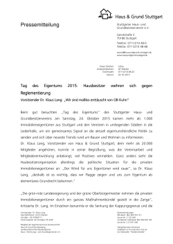 Pressemitteilung - Haus & Grund Stuttgart