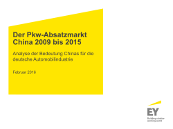 Der Pkw-Absatzmarkt China 2009 bis 2015