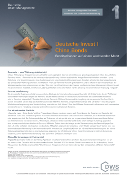 Deutsche Invest I China Bonds