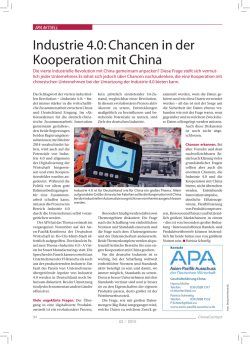 Industrie 4.0: Chancen in der Kooperation mit China