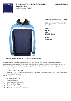 J.Lindeberg Herren Jacke, JL Ski Jacket, Intensives Blau