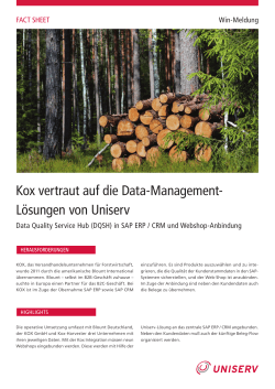 Kox vertraut auf die Data-Management
