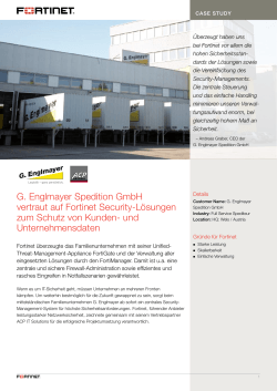 G. Englmayer Spedition GmbH vertraut auf Fortinet Security
