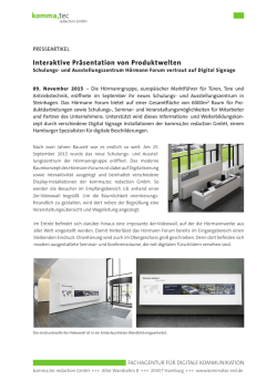 Digital Signage im Hörman Forum