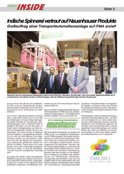 Itma 2011 - Indische Spinnerei vertraut auf Neuenhauser Produkte