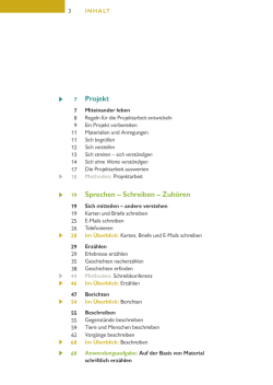 Projekt Sprechen – Schreiben – Zuhören