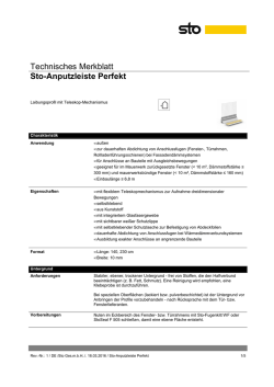 Technisches Merkblatt Sto-Anputzleiste Perfekt