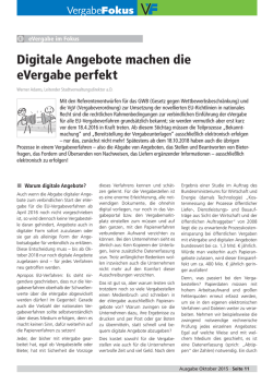 Digitale Angebote machen die eVergabe perfekt