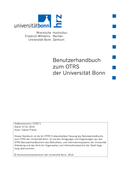 OTRS-Anwenderhandbuch - Hochschulrechenzentrum