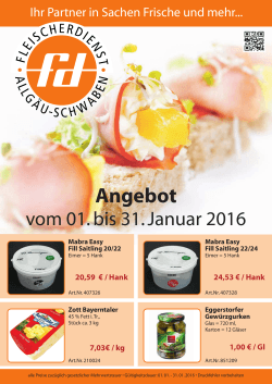 Angebot - Fleischerdienst Memmingen