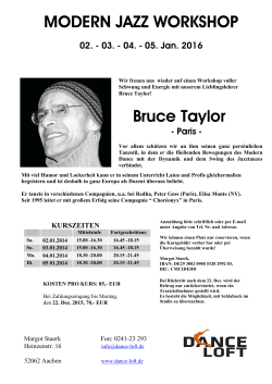 MODERN JAZZ WORKSHOP Bruce Taylor - Dance-Loft