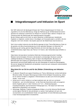 Integrationssport - Inklusion