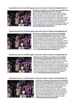 Deutschland soll mir schriftlich geben, dass mein Leben in Serbien