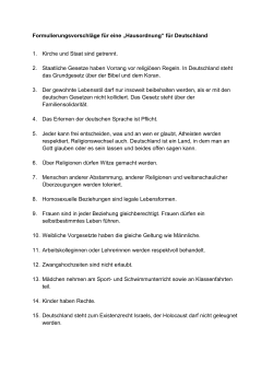 Hausordnung - Hans Josef Bracht