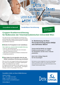 Gruppen-Krankenversicherung - Veterin&auml;rmedizinische Universit&auml;t