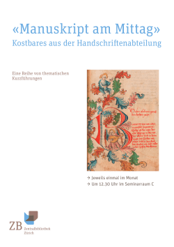 Manuskript am Mittag - Zentralbibliothek Zürich