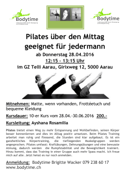 Pilates über Mittag in Aarau - alegria