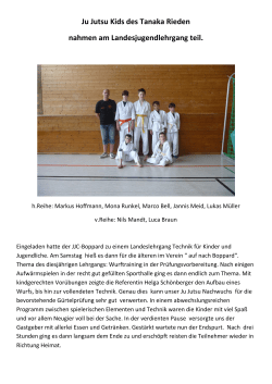 Ju Jutsu Kids des Tanaka Rieden nahmen am