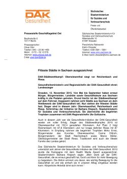Fitteste Städte in Sachsen ausgezeichnet - DAK