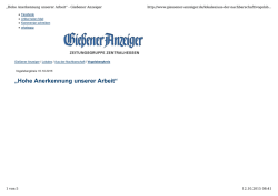 Hohe Anerkennung unserer Arbeit - Schottener Soziale Dienste