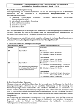 Leistungsbewertung im Fach Französisch in der Sekundarstufe II am