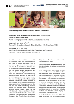 Flyer zur Veranstaltung