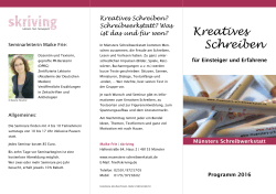 Münsters Schreibwerkstatt Programm 2016