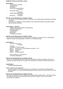 Detaillierter Inhalt aus dem Modul „Hosen“. Inhalt Kapitel 1