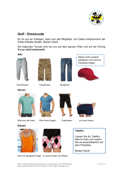 Golf - Dresscode - Golf Club Hittnau Zürich