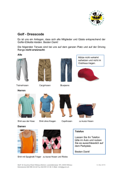 Golf - Dresscode - Golf Club Hittnau Z&uuml;rich