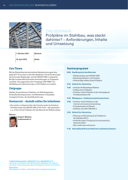 DIN-SEMINAR: Pr&uuml;fpl&auml;ne im Stahlbau, was steckt dahinter