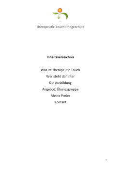 Inhalte - Therapeutic Touch Pflegeschule