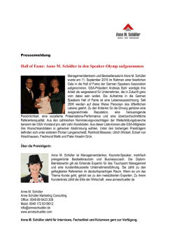 Hall of Fame: Anne M. Sch&uuml;ller in den Speaker