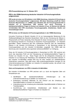 IPRI in die VDMA-Sammlung deutscher Industrie 4.0