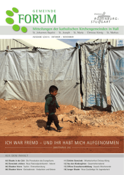 ICH WAR FREMD &ndash; UND IHR HABT MICH AUFGENOMMEN