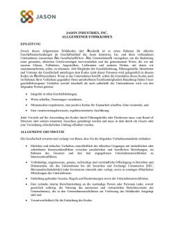 jason industries, inc. allgemeiner ethikkodex