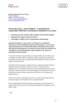 Premiere bei „Audi Night“ in Kitzbühel: Gwyneth Paltrow und Jason