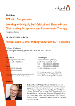 Workshop mit Dr. Jason Luoma - ACT with