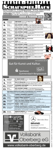 Spielplan Januar bis Februar 2016