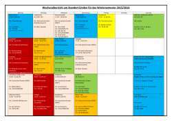 Wochenübersicht am Standort Emden für das Wintersemester 2015