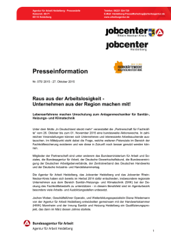 Raus aus der Arbeitslosigkeit - Jobcenter Rhein-Neckar