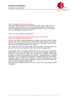 Kommunikation: Selbstwertgefuehl
