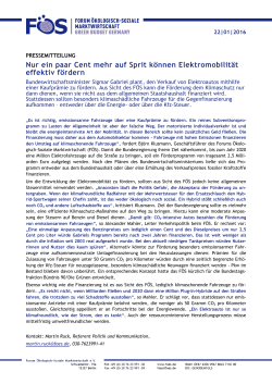 Nur ein paar Cent mehr auf Sprit k&ouml;nnen Elektromobilit&auml;t effektiv