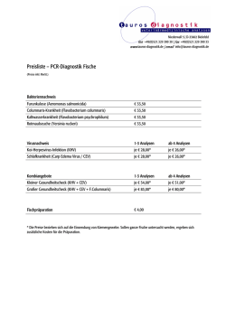 Preisliste – PCR-Diagnostik Fische
