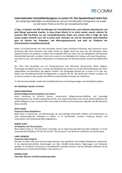 Internationaler Immobilienkongress re.comm 15: Das